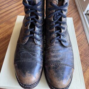 Bed Stu Men’s Prodigy Boots - Black Lux Distressed Leather - Size 9.5